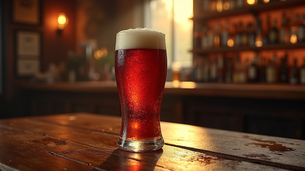 Pinte de bière Kilkenny avec sa mousse crémeuse dans un pub irlandais