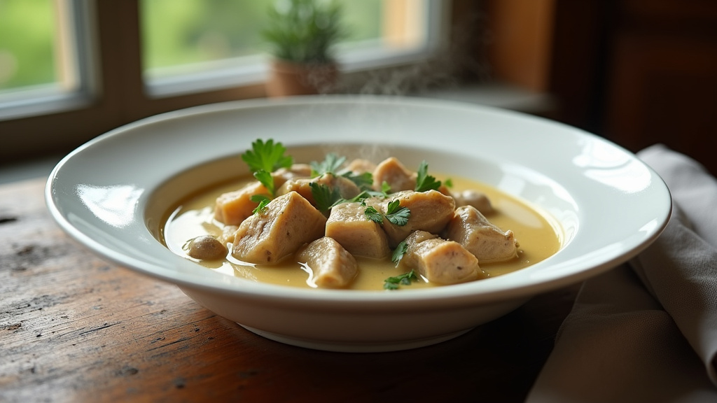 Écume sur un bouillon de blanquette pendant le blanchiment
