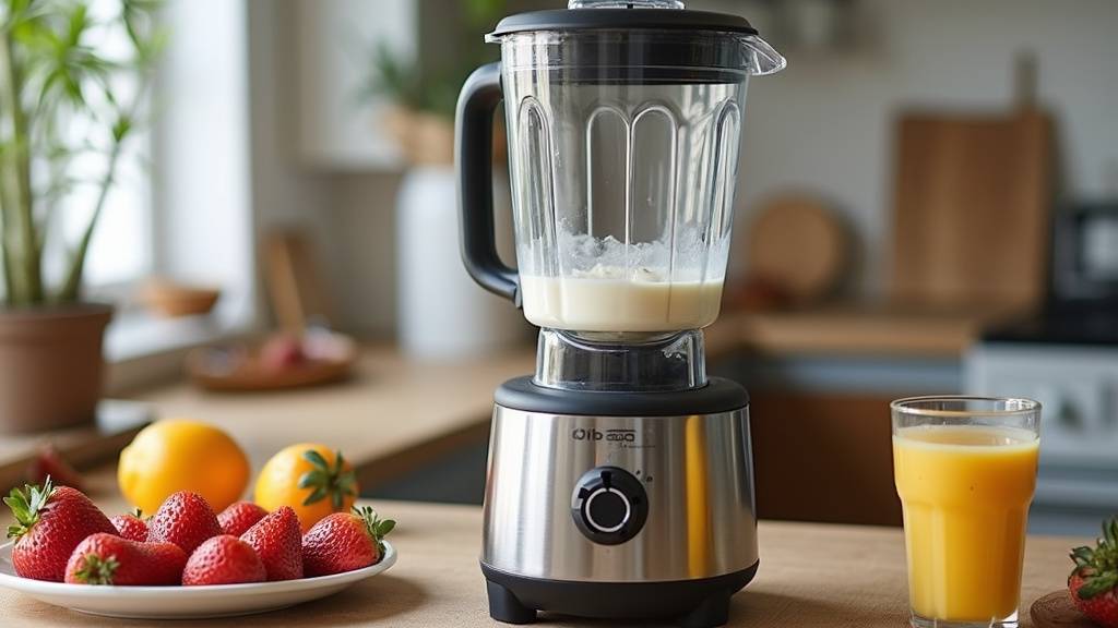 Cuisine moderne avec blender sérieux