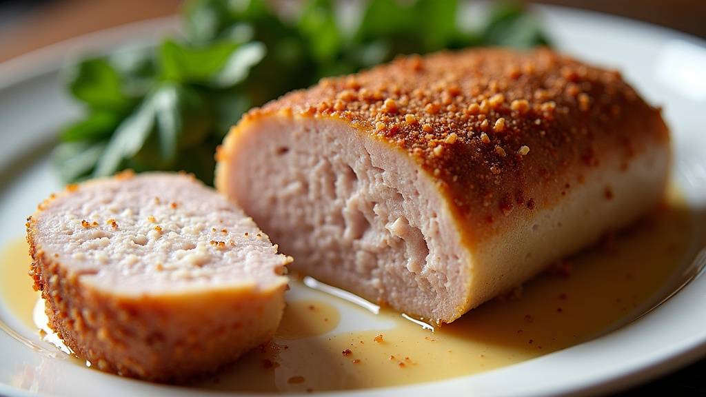 Boudin blanc cuit au four avec une belle dorure