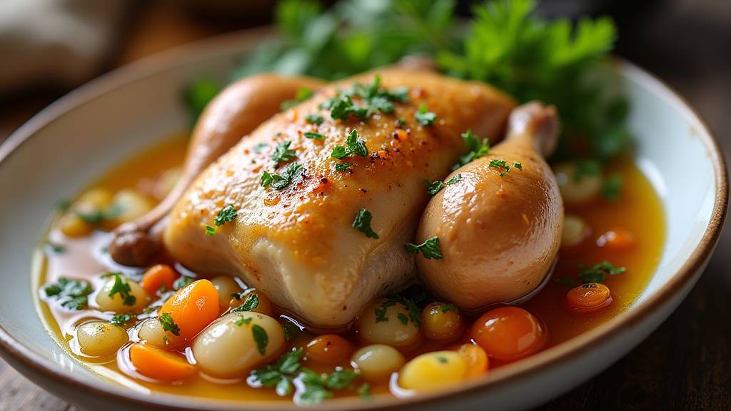 Ingrédients pour bouillon dans une marmite