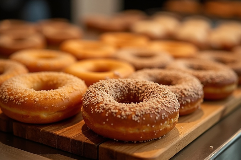 Foule savourant des boules de Berlin lors d'un événement