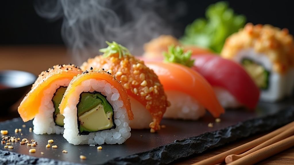 Bol de riz à sushi avec ustensiles de cuisine