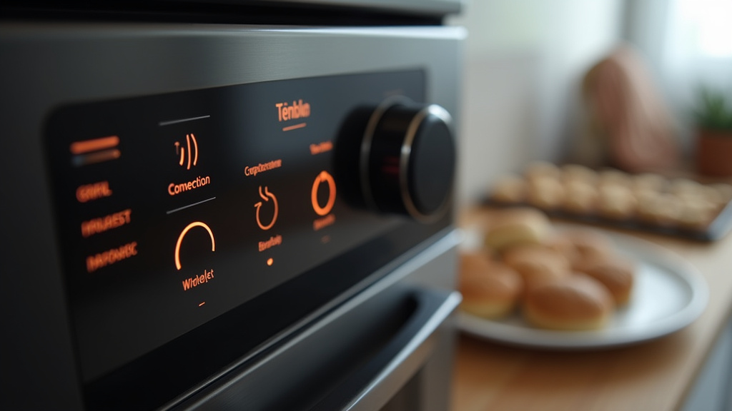 Panneau de contrôle d'un four moderne avec différents symboles lumineux