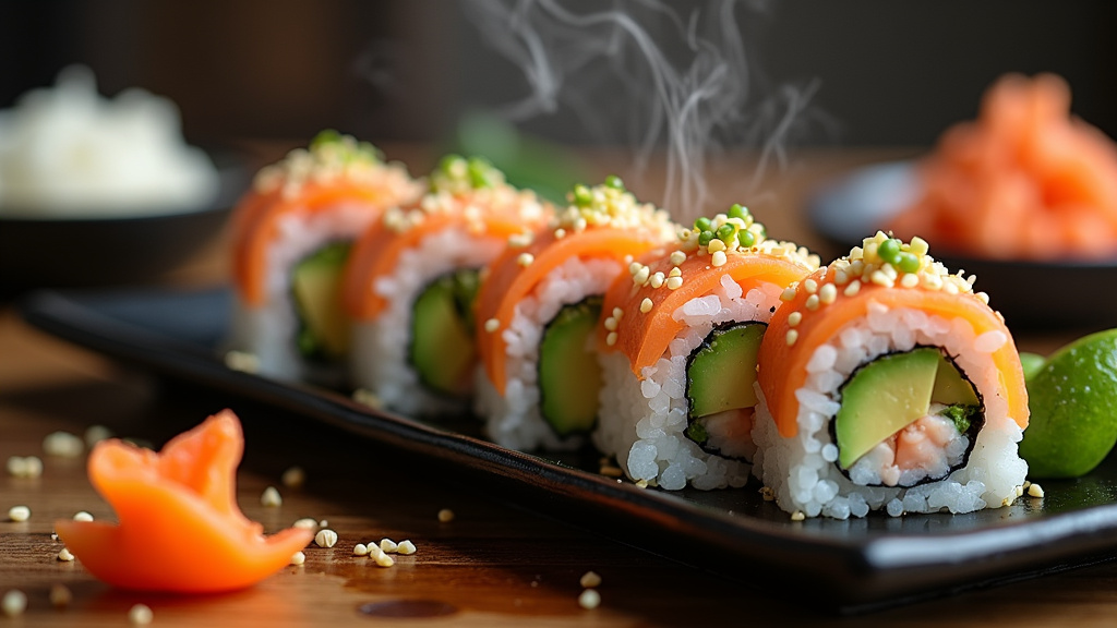 Ingrédients pour préparer des sushis California rolls