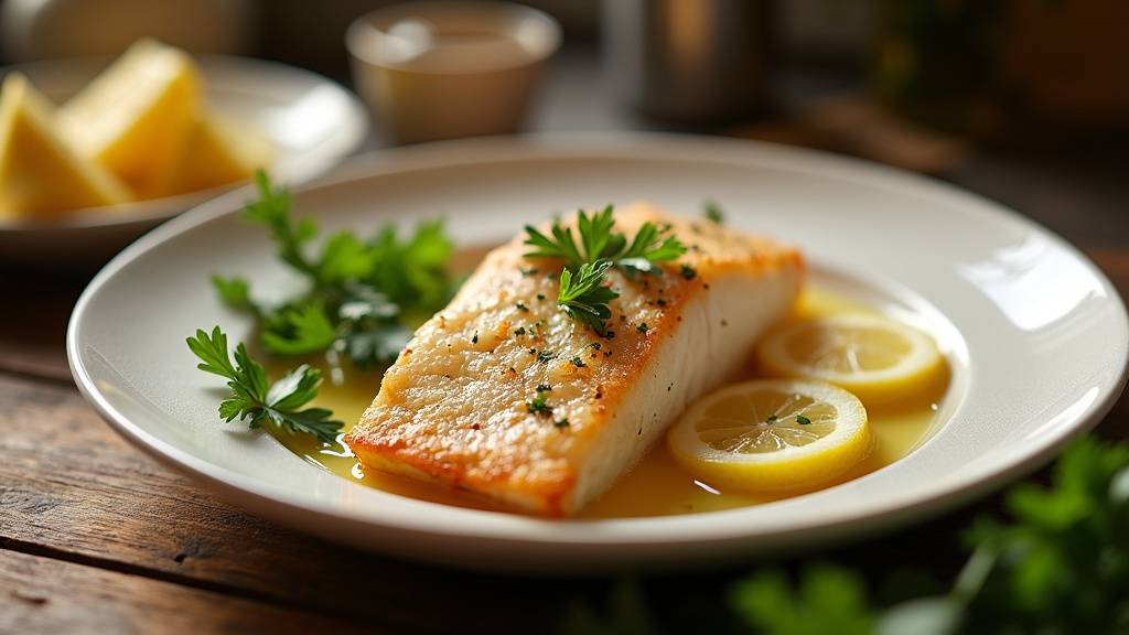 Filet de sole doré à la poêle avec sauce meunière