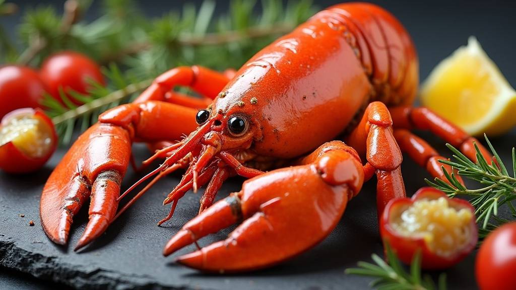 Sélection de homards vivants en poissonnerie