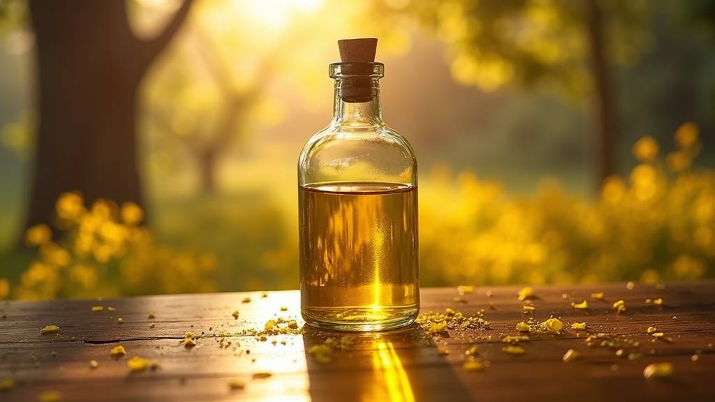 Bouteille d'huile d'olive transparente exposée à la lumière