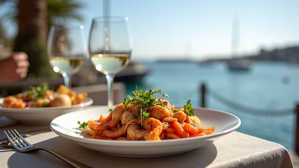 Ambiance authentique d'un restaurant en bord de mer marseillais avec vue sur la Méditerranée