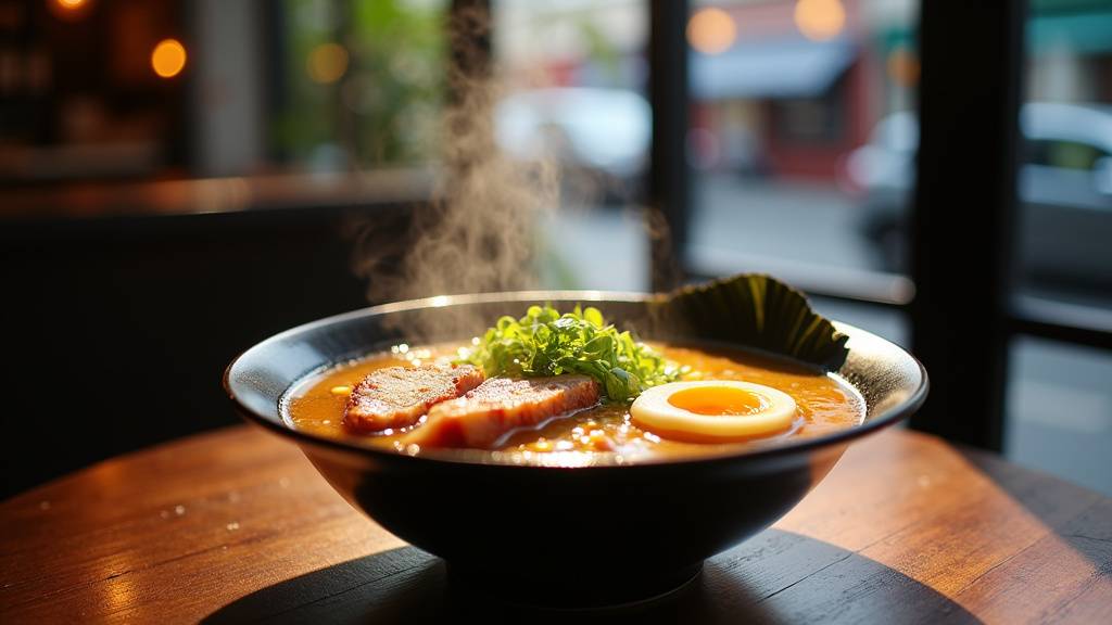 Intérieur d'un restaurant de ramen typique à Paris