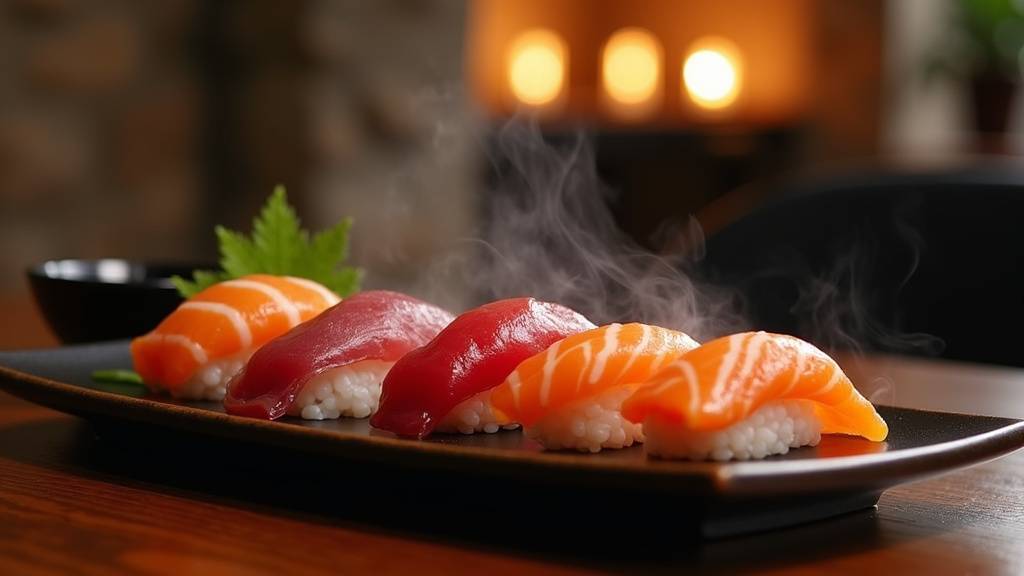 Intérieur cosy d'un restaurant japonais à Bordeaux avec comptoir en bois