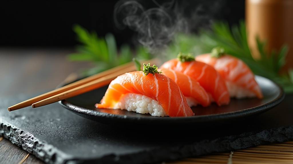 Chef préparant des sushis frais dans la cuisine de Sushi One