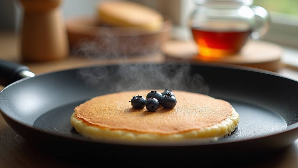Cuisine moderne avec une poêle à pancake sur une plaque à induction