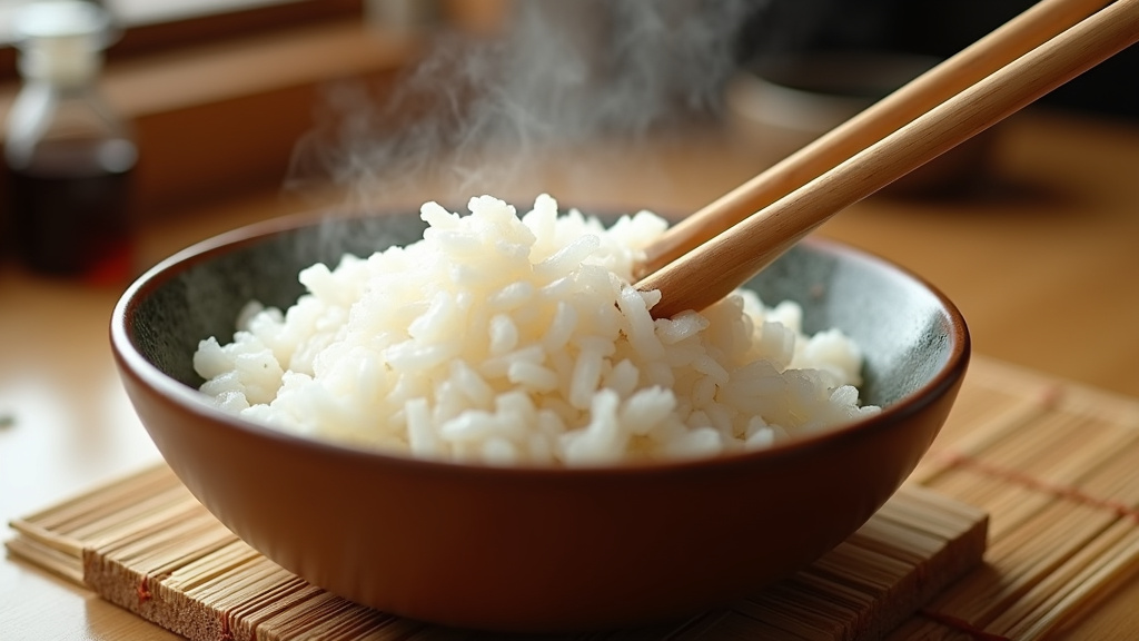 Préparation du vinaigre sushi dans un bol en bois traditionnel
