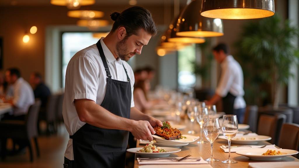Runner en service dans un restaurant