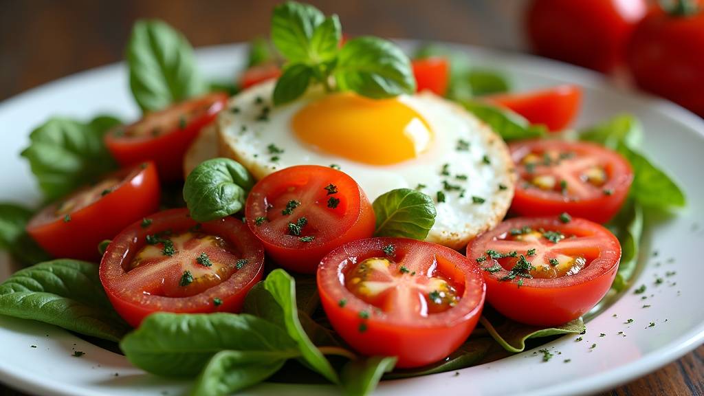 Salade tomates œufs durs rafraîchissante