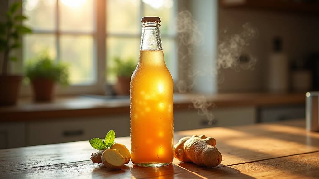 Service élégant de bière de gingembre avec garnitures