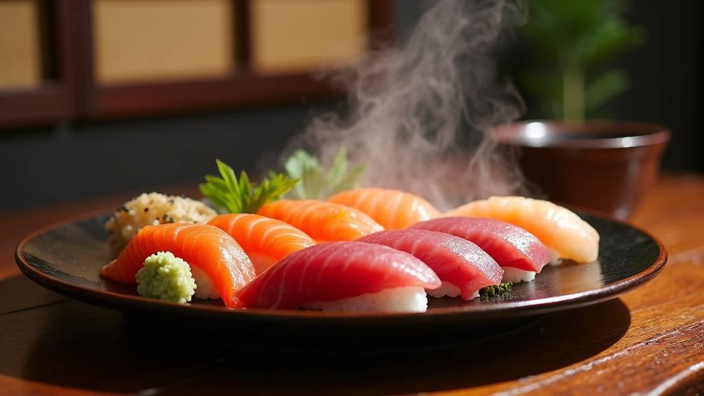 Plats typiques servis au comptoir de Sushi Gan